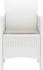 vidaXL Καρέκλα Κήπου 2 pcs Λευκό 53 x 49 x 85 εκ. Πολυπροπυλένιο
