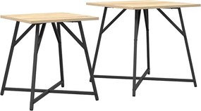 vidaXL Σετ βοηθητικά τραπεζάκια 2 pcs Σονομα δρυς και Μαύρο