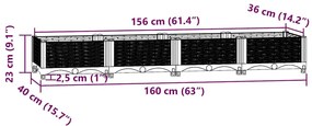 vidaXL Ζαρντινιέρα 160 x 40 x 23 εκ. από Πολυπροπυλένιο