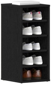 vidaXL Ντουλάπα Παπουτσιών Μαύρη Δρυς 32x35x70 εκ Επεξεργασμένο Ξύλο