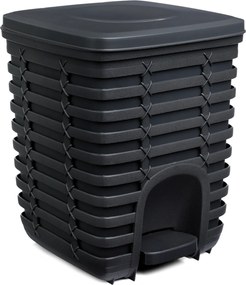 Stewehome Σετ μπάνιου 5 τεμαχίων από πλαστικό Γκρι 8x20 cm