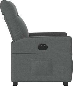 vidaXL Πολυθρόνα Ανακλινόμενη Ηλεκτρική Σκούρο Γκρι Υφασμάτινη