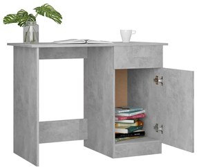 vidaXL Γραφείο Γκρι Σκυροδέματος 100 x 50 x 76 εκ. από Επεξ. Ξύλο