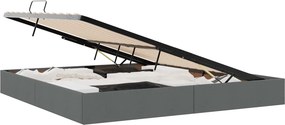 vidaXL Κρεβάτι Οθωμανικού Τύπου Σκούρο Γκρι 200 x 200 cm ύφασμα