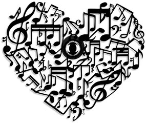 Διακοσμητικό Φωτιστικό Τοίχου Musical Heart 526SHD1188 56x9x45cm 1xE27 40W Black Opviq