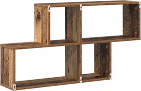 vidaXL Ράφι Τοίχου με ράφι Επιτοίχιο Καφέ Επεξεργασμένο ξύλο