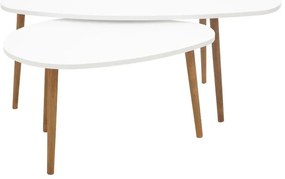 Τραπέζι σαλονιού Monty λευκό-φυσικό μελαμίνης 116x46x6εκ 116x46x46 εκ.