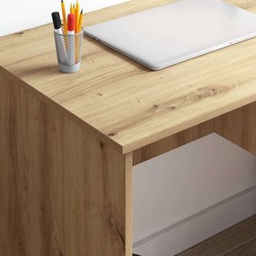 vidaXL Γραφείο με ράφι Artisan Oak 90 x 49 x 75 εκ Επεξεργασμένο ξύλο