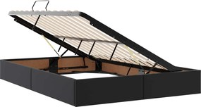 vidaXL Κρεβάτι Οθωμανικού Τύπου Μαύρο 140 x 200 cm Τεχνητό Δέρμα