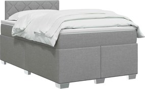 vidaXL Κρεβάτι box spring με στρώμα Ανοιχτό γκρι 120 x 200 cm Ύφασμα