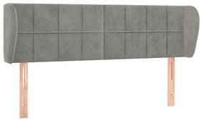 Κεφαλάρι με Πτερύγια Ανοιχτό Γκρι 147x23x78/88 εκ. Βελούδινο 3117192
