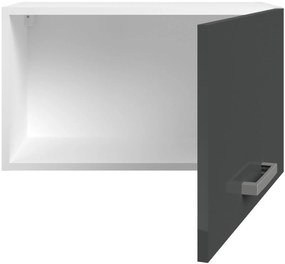 Κρεμαστό ντουλάπι Jeden 60B-Γκρι Γυαλιστερό - Λευκό