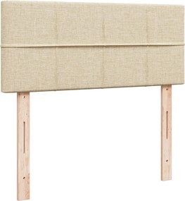vidaXL Κρεβάτι Boxspring με Στρώμα Κρεμ 120x200 εκ. Υφασμάτινο