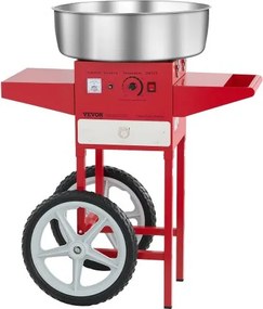 VEVOR Commercial Cotton Candy Machine with Cart Sugar Floss Maker 1000W Red