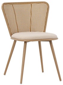 Intrahome Καρέκλα Daniele Intrahome φυσικό pe rattan-μπεζ ύφασμα-φυσικό μέταλλο 46.5x57.5x77.5εκ | SKU: INTRAPA-169111178