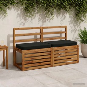 vidaXL Μαξιλάρια Πάγκου 2 Τεμαχίων VUGHT 2 pcs 100% Πολυεστέρας Μαύρο