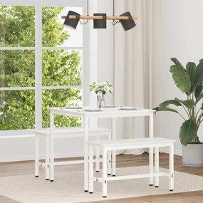 vidaXL Τραπεζαρία Λευκό 80 x 80 x 75 cm Στερεά ξυλεία πεύκου