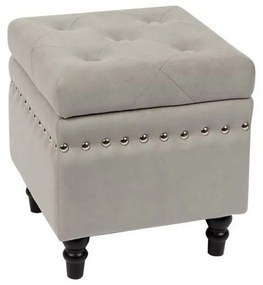 Σκαμπό Αποθ/κό Loko Black/Grey Velure Ε7036,2 37x37x40cm Velvet, Wood
