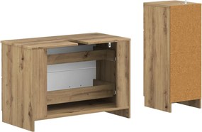 vidaXL Σετ Ντουλαπιών Μπάνιου 2 Τεμαχίων UTRECHT Artisan Δρυς