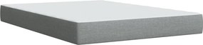 vidaXL Κρεβάτι Boxspring με Στρώμα Ανοιχτό Γκρι 140x190 εκ. Υφασμάτινο