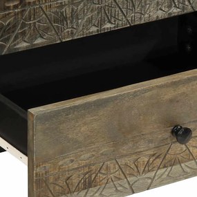 vidaXL κομοδίνο ντουλάπι ανοιχτό γκρι 50x33x60 cm μασίφ ξύλο Mango