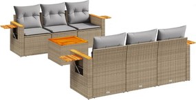 vidaXL Patio Sofa Set 6-θέσια Beige and Grey