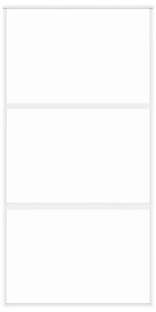 vidaXL Συρόμενη Πόρτα Λευκή 102,5 x 205 εκ. από Ψημένο Γυαλί/Αλουμίνιο