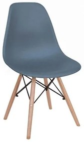 LOFT ΚΑΡΕΚΛΑ GREY PP με ξύλινο σκελετό Το προϊόν πωλείται ως σετ 4 τεμαχιων