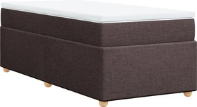 vidaXL Κρεβάτι Boxspring με Στρώμα Σκούρο Καφέ 100x200 εκ. Υφασμάτινο