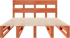 vidaXL Σκελετός Κρεβ. Χωρίς Στρώμα Καφέ Κεριού 150x200 εκ Μασίφ Πεύκο