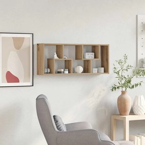 vidaXL Ράφι Τοίχου Χειροποίητο Δρυς 36 x 16 x 90 εκ. από Τεχνητό Ξύλο