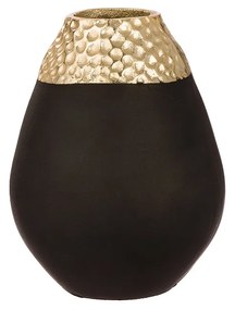 Βάζο Σφαιρικό 'Imperium' Αλουμίνιο Μαύρο/Χρυσό 16x16x21cm