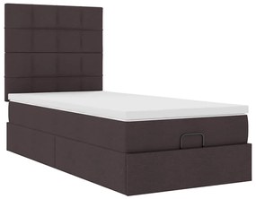 Οθωμανικό κρεβάτι με στρώμα Σκούρο καφέ 80x200cm ύφασμα 3313115