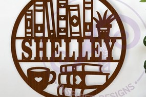 Σετ των 2 Intra απο ξύλο plywood 3mm-4mm πάχος Book Lovers Name Wall Art Sign, Δίασταση 12x12 cm INTRAFABR-120770624