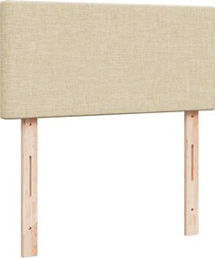 vidaXL Κρεβάτι Boxspring με Στρώμα Κρεμ 90x200 εκ.Υφασμάτινο