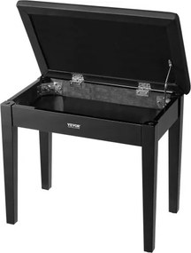 VEVOR Piano Keyboard Bench Storage Padded Seat Wooden Vanity Bookcase Stool