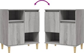 vidaXL Ντουλάπι 2 τεμ. Γκρι Sonoma 60x35x70 εκ. από Επεξεργασμένο Ξύλο