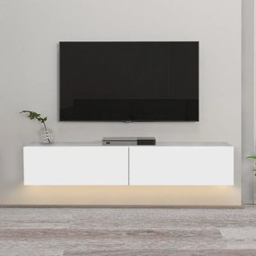 Έπιπλο τηλεόρασης επιτοίχιο Aristo Megapap από μελαμίνη με LED χρώμα λευκό 135x31,6x25εκ. - Μελαμίνη - GP042-0170,1