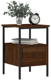 vidaXL Κομοδίνα 2 τεμ. Καφέ Δρυς 34 x 36 x 50 εκ. Επεξεργασμένο Ξύλο