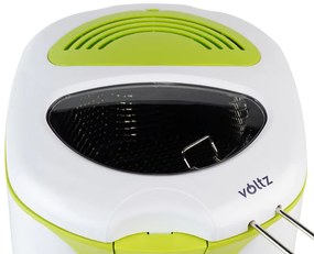 Φριτέζα Voltz V51980A, 2 λίτρα, 1300W, 80-190 C, αντικολλητική φριτέζα, λευκό / πράσινο