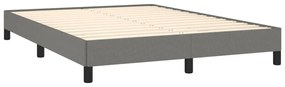 Κρεβάτι Boxspring με Στρώμα Σκούρο Γκρι 140x190 εκ. Υφασμάτινο - Γκρι