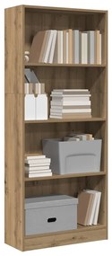 vidaXL Βιβλιοθήκη Αρτισιανή Δρυς 60x24x143 εκ. από Επεξεργασμένο Ξύλο