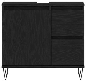 vidaXL Ντουλάπι Νιπτήρα Μαύρη Οξυά 65 x 33 x 60 εκ Επεξεργασμένο ξύλο