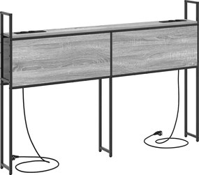 vidaXL Κεφαλάρι Αποθήκης με Σταθμό Φόρτισης Γκρι sonoma