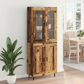 vidaXL Highboard 2 pcs Παλιό Ξύλο 69,5 x 34 x 180 εκ.