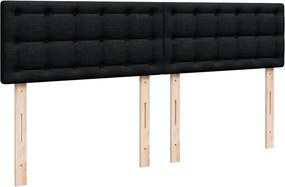 vidaXL Κρεβάτι Boxspring με Στρώμα Μαύρο 200x200 εκ. Υφασμάτινο
