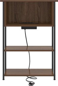 vidaXL Κομοδίνο Καφέ δρυς 55 x 31 x 76 εκ Επεξεργασμένο ξύλο