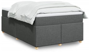 vidaXL Κρεβάτι Boxspring με Στρώμα Σκούρο Γκρι 120x200 εκ. Υφασμάτινο