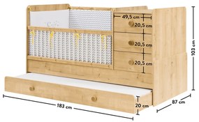 Βρεφική πολυμορφική κούνια BABY MOCHA with Telescopic Rail  MO-1015  80x180εκ.  Cilek