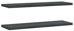 vidaXL Ράφια Τοίχου 2 τεμ. Μαύρο 100x30x3 εκ. Ανοξείδωτο Ατσάλι